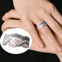 Muški valni prsten jednostavan stil moda drevni srebrni par zvona modni imitacija dijamantskih prstenastih prstena