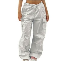Daqian Hlače za žene plus veličine modne žene pantalone pune hlače Ležerne prilike ravne hlače od punog boja hlače za žene začišta bijela 8