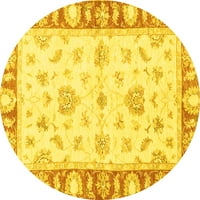 Ahgly Company u zatvorenom okruglom orijentalnim žutim modernim prostirkama, 5 'runda