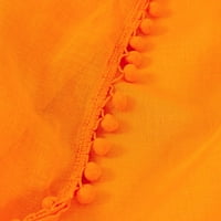 Elegantni komfor višenamenski pom pom drapes, polu-čiste prozorske zavjese sa džepom štapa, narančasta