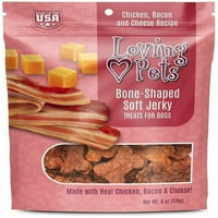 Ljubavni kućni ljubimci Mekane Jerky poslastice u obliku kostiju slanine [pas, izrađen u SAD-u u SAD-u]