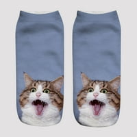 Hanas modne čarape unise smiješna 3D modna mačka tiskane casual čarape slatke čarape s niskim rezom