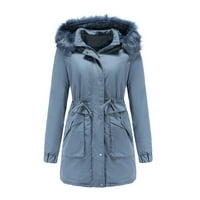 Zimski kaputi za žene Jerdar Plus veličine za žene, zimski čvrsti kapuljač kapuljača sa kopčom sa zatvaračem