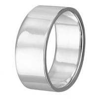Visoko polirano srebrne srebrne ravne vjenčane prstene 7