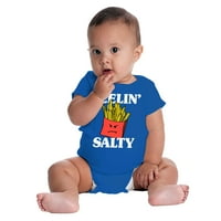 Smiješan osjećaj salty pomfrit Food pun romper dječake ili djevojke novorođenčad beba bristne 12m