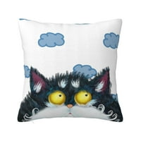 Bacajte jastuke, nebeski Cloud CAT kvadratni kauč Dekorativni pleteni jastuk, 12 x12