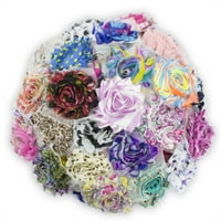 Shabby cvijeće - šifonske tkanine ruže - 2,5 - otisci - različite boje mi - jednobojni cvijeće