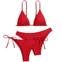 Zuwimk bikinis za žene, žene visoko resilirani bikini naramenice visoki rezni žica plivači crvena, s