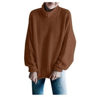 Outfmvch džemperi za žene s ramena džemper casual pleteni labavi pulover dugih rukava ženski vrhovi