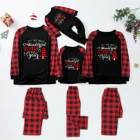Božićne pidžame za obitelj od 3, slatki klasični božićni ekranski uzorak vrhova sa plaičnim hlačama