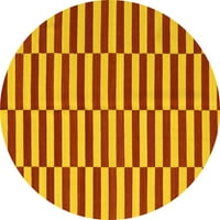 Ahgly Stroj firme prati unutarnje okrugle orijentalne žute tradicionalne prostirke, 6 'okruglo