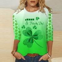 Leesechin Cleance ženski vrhovi Dan St. Patricki Dame Trendy Okrugli vrat Udobna labava tiskana majica