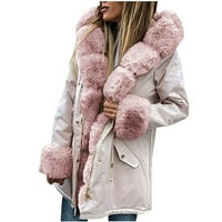 Fonwoon Winter Jackets kaputi za žene, žene zimski topli kaputi FAU kaput topli furry frast jakna dugih