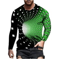 SDJMA MENS Hipster Hip Hop Sve preko grafičke duge majice Muški unise Svakodnevna majica 3D gradijent za ispis Vertigo grafički otisci GEOMETRI