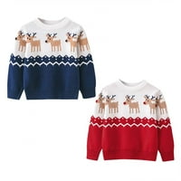 Jesenja zimske dječje djevojke dječake pletene džemper Božićni izdvojeni Elk Print pleteni džemperi