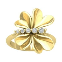 Araiya 10k žuti zlatni dijamantski prsten za cvijeće, veličine 6.5