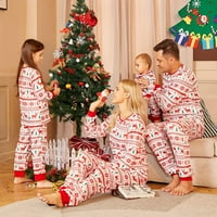 Uklapanje obiteljske božićne pidžame set festival s dugim rukavima PJ setovi za toplu odjeću za spavanje