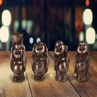 Oklop 4-PC Brončana minijatura Maitreya Buddha u različitim pozicijama 2,5 H statue feng shui ukras