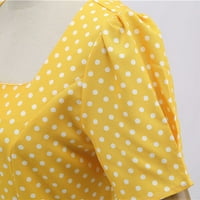 Ljetne haljine za žensko čišćenje moda Žene Line Flare Vintage haljina Bowknot matural Swing Short rukava