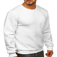 Bomotoo Muški topli pulover dugih rukava Dukseri za pad slobodnog vremena zadebljani skakač bijeli s