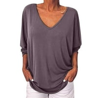 Ženske vrhove ženske dugih rukava, ležerne ljeto Henley majice