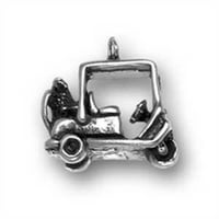 Sterling Silver 20 BO Chain 3D golf kolica za golf Holding golf klubovi Privjesak ogrlica