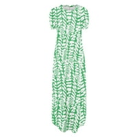 Atinetok ženske haljine plaža moda Boho labavi bočni prorez dugačak suncobran sa džepom Formalno prugasto