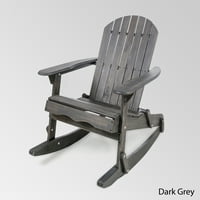 Vanjska stolica za ljuljanje čvrstog drveta tamno siva
