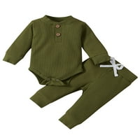 Bomotoo Newborn Outfits Solid Color Tops + Hraštaci Odjeća za posadu Odjeća za obilazak trave zelene