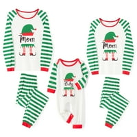 Blotona Christmas Porodica koja odgovara pidžamima dugih rukava na vrhu vrhova + crvene trake hlače