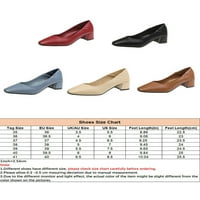 Daeful Dame haljine cipele Chunky potpetice s kliznim na visokim potpeticama Block Square Toe Ženska