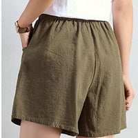 Huaai ženske kratke hlače visoko struk labave ležerne tanke široke lanene kratke hlače za žene vojske