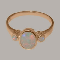 Britanska izrađena kruta 9K ružičastog zlatnog prirodnog Opala Ženski prsten - Veličine opcije - Veličina 12