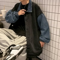 Muška jakna moda Jednostavno spajanje traper jean džep kardigan patentni džemperski jakni muškarci