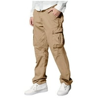 Cuoff Hlače Muški kombinezoni Dugmas Multi džepne casual pantalone Pješačke hlače Pamučne pantalone