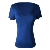 Ženska ljetna V-izrez kratka rukava majica plus veličina Top Slim Tunic bluza