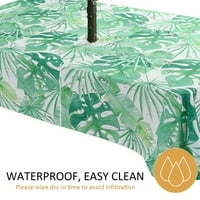 Botanički print vanjski stolnjak vodootporan od poliesterskih tkanine za vodu sa hladnjakom s patentnim kišobranskom rupom za patio vrtni dekor