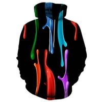 Meitianfacai duksevi za muškarce Muška modna casual 3D digitalni ispis Sportski pulover s dugim rukavima okrugla izrez Bluza Crna Hoodie
