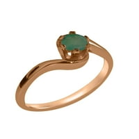 Britanci napravio je 10k ružični zlatni prsten smaragdnim ženskim zaručnički prsten - Opcije veličine