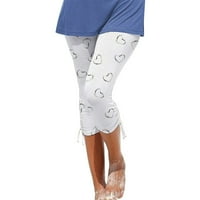 Žene planinarske hlače Hlače visoke struk casual gradijentne cvjetne čvrste pantalone s tankom kratke