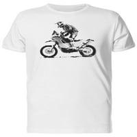 Smartprints Muški grafički tee - Moto Sport Grunge Biker skica - Regular Fit pamuk