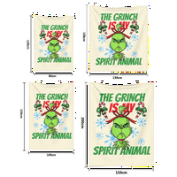 Božićni flanel bacajte pokrivač od Grinch Print Super Mekano pokrivanje Lagane putnice Topla pokriva