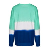 TKLpehg majice za žene majice s dugim rukavima Crewneck Tunic Top Ležerne prilike labave lagane bluze