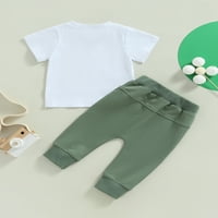 Dnevna dječaka Toddler Baby St. Patrick, pismo tiskano majica kratkih rukava na vrhu elastičnih struka hlače