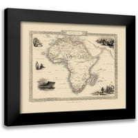 Tallis Crni moderni uokvireni muzej umjetnički print pod nazivom - Afrika - Tallis 1851