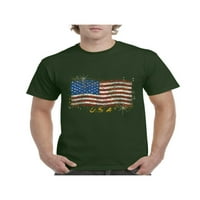 Mama omiljena - muške majice kratki rukav, do muškaraca veličine 5xl - američki zastava SAD-a u zlatu