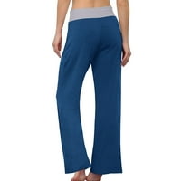 Teretne hlače Žene High Squik Comfy Pajama Wide noga Palazzo Yoga Labavi cvjetni print Fold struika