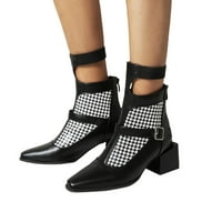 Kpoplk Womens Booties i gležnjače Boots Platform Party Party cipele Modne čizme Boja podudaranje kvadratnih