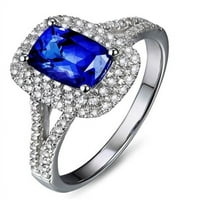Carat Emerald i Diamond Halo Angažman prsten u bijelom zlatu