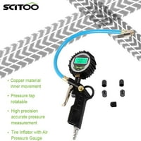 PSI Digitalni nadupnik guma sa manometrom zraka za zrak zrak i kompresorski pribor Teška dužnost gumenog